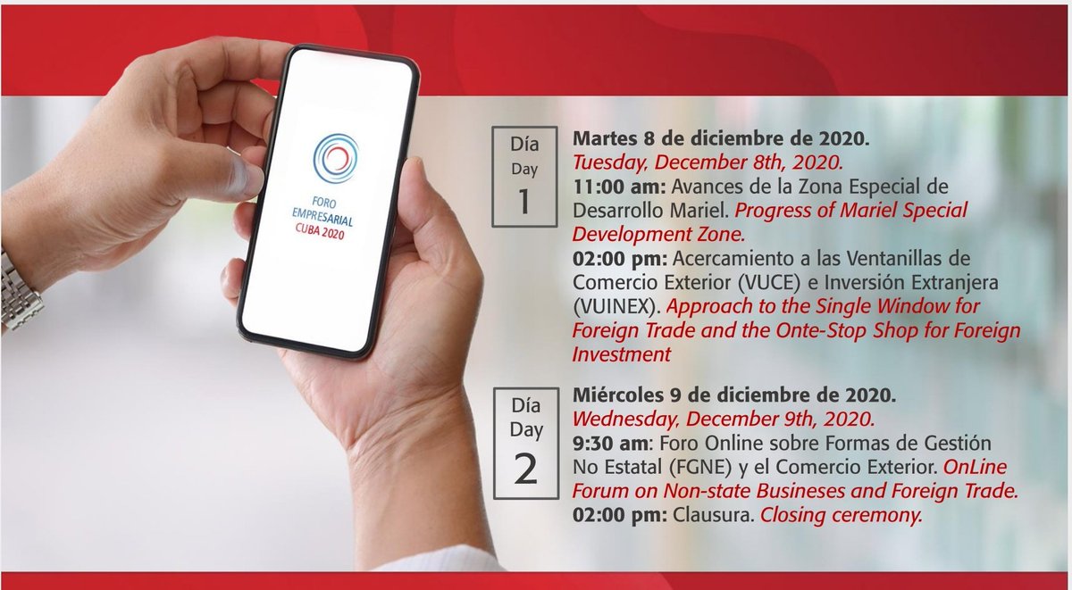 OfiEconCubaRoma's tweet photo. Guarda il programma di due giorni del Cuba 2020 Business Forum. Connettiti e partecipa #Cuba @MINCEX_CUBA
#FECuba2020 #Mincex #MasInversiones #MasExportaciones @JoseCarlosRRuiz @StampaEmbaCuba @EmbaCubaItalia @ItaliaProCuba https://t.co/rqGlcpe17O