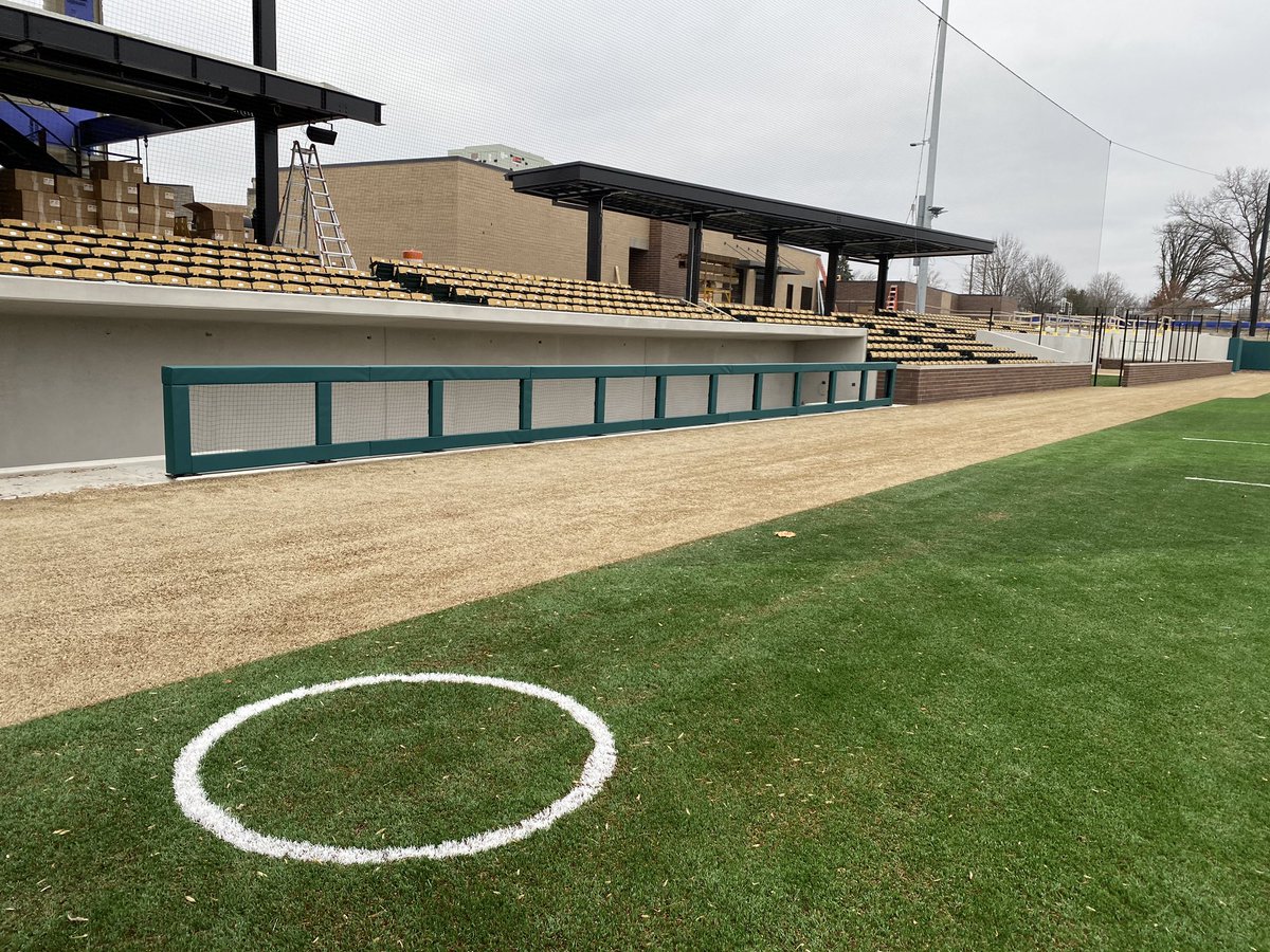 Jeff_baseball's tweet photo. First day for team to see the field. You would have thought it was Christmas. Picked up some rocks and took a tour of locker rooms thanks @LafayetteParks. Too much fun today https://t.co/FecGVG1CCh