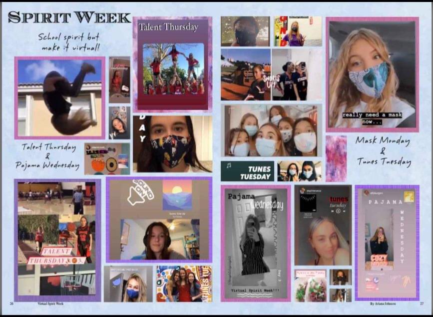 I adore this spirit week spread from Monarch High School! What a great job of utilizing photos from social media to capture both distance learners and on campus ones. Way to go Ms. Leslie and the Monarch staff!