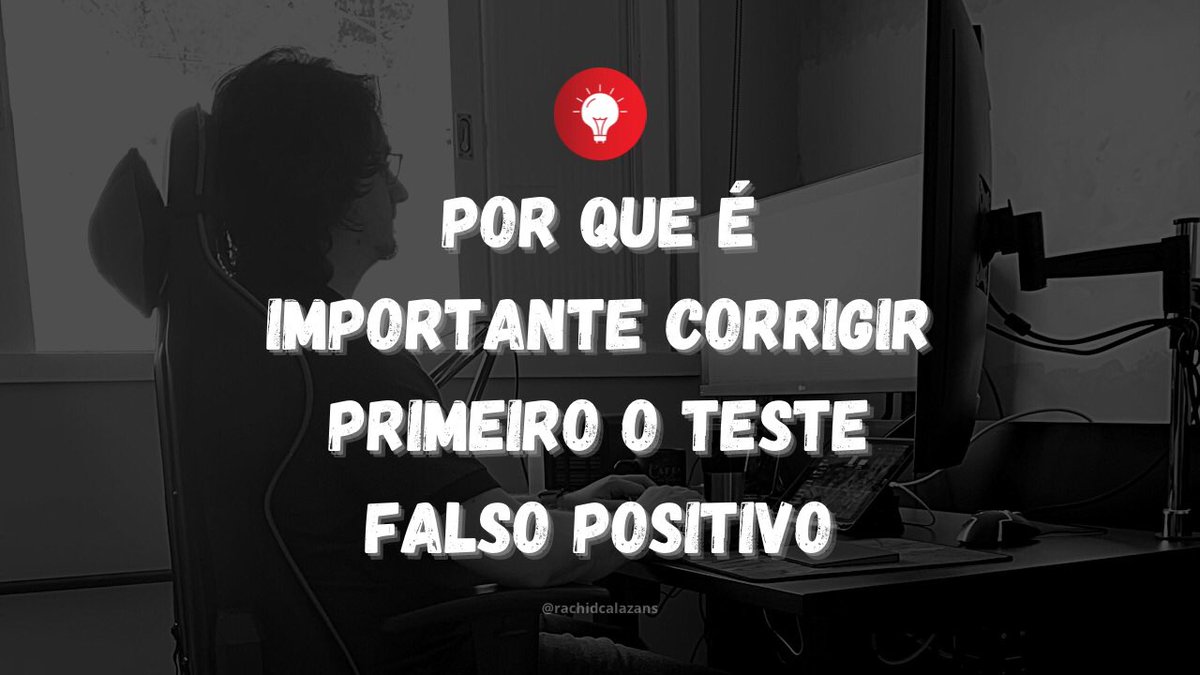 rachidcalazans's tweet image. Fala champs, beleza! 
Nesse vídeo explico a importância de corrigir primeiro o teste falso positivo 
Link para acesso: youtu.be/uc9Tv5clo7g
Espero que gostem 
Valeeeeeeeu 
#liguagemdeprogramação #javaweb #carreiradeti #devopsengineer #programmer #programming