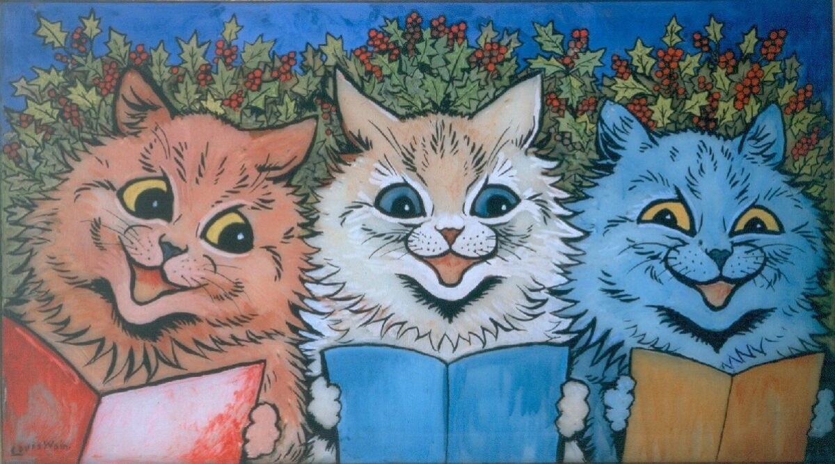 These beautiful Christmassy carol-singing cats were drawn by Louis Wain, an artist known for his drawings of anthropomorphic cats, who spent time  @bethlemmuseum, creating such images throughout his life, one of many artists who spent time in the institution.  #MuseumsUnlocked 4/6