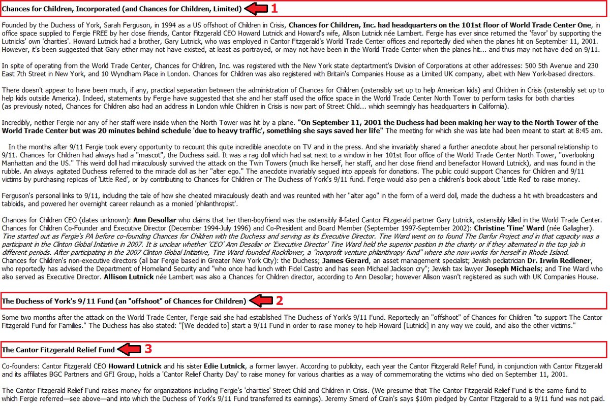 PRINCE ANDREW'S WIFE:9-11 a turning point for Fergie's charity empire9-11 saw her alliance with Howard Lutnick expand9-11 a day of miracles for the lucky duoJeffrey Epstein's next-door neighbor, and Jeffrey Epstein's loan recipient, have maintained their union to this day