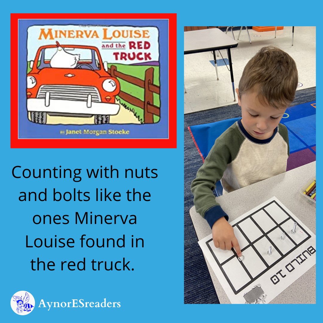 ReCRUTEnReaders's tweet photo. Finding new ways to use manipulatives with students! Today we read about Minerva Louise and students were able to count with nuts and bolts on their tens frame. #aynoresreaders #leadhcs #hcslibrarymedia #readingandmath https://t.co/9qISsezkkF