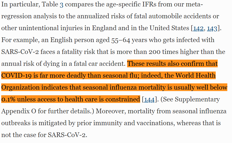 3/PGøtzsche is wrong. Study after study shows that the fatality rate for SARS-CoV-2 is about an order of magnitude larger than that of influenza; COVID-19 is way more dangerous than the flu.So where does Gøtzsche go wrong? https://twitter.com/AtomsksSanakan/status/1299429571058696194 https://link.springer.com/article/10.1007/s10654-020-00698-1