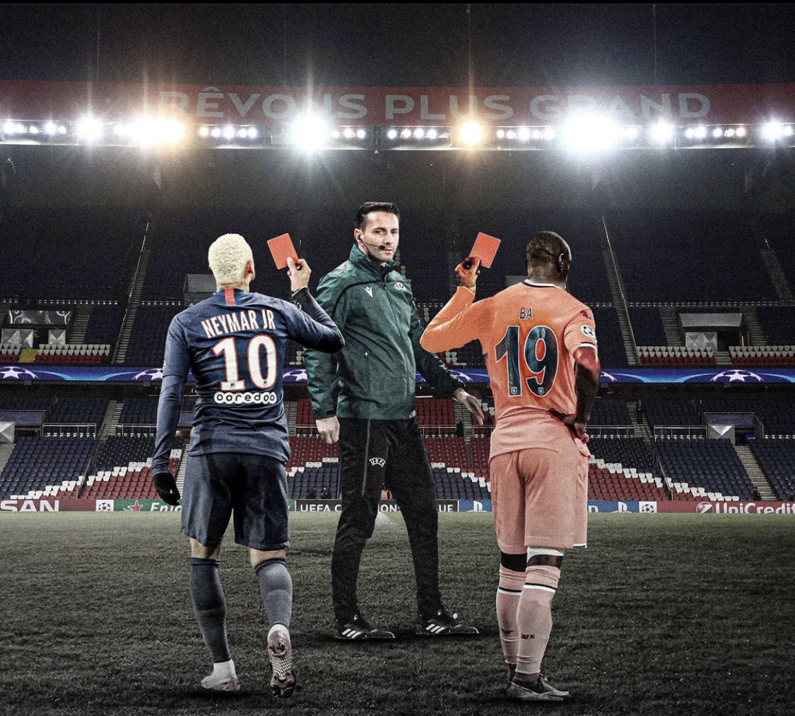 mendy_bernard's tweet photo. Non au racisme ! Après l’indignation, place aux actes. Soutien à Pierre Webo après les propos racistes du 4e arbitre de #PSGIBFK. Bravo à @dembabafoot pour son incroyable exemplarité &amp; au @PSG_inside + @ibfk2014 pour cette solidarité. Un combat à mener ensemble face au racisme ✊🏾 https://t.co/gzT4zX29OX