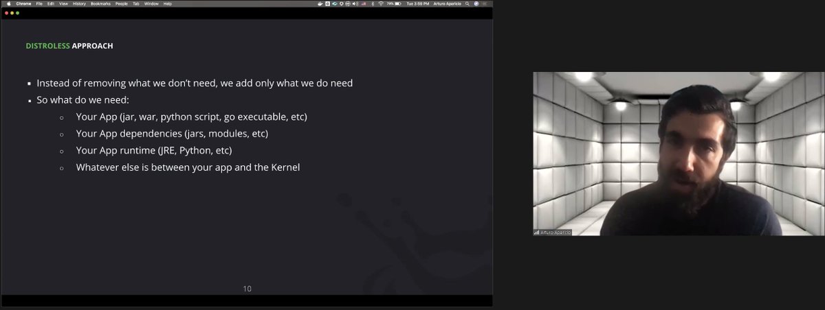 ariwaller's tweet image. Live Now!  Arturo Aparicio from @jfrog is sharing #Distroless #Dockerimages at @DockerNYC #docker