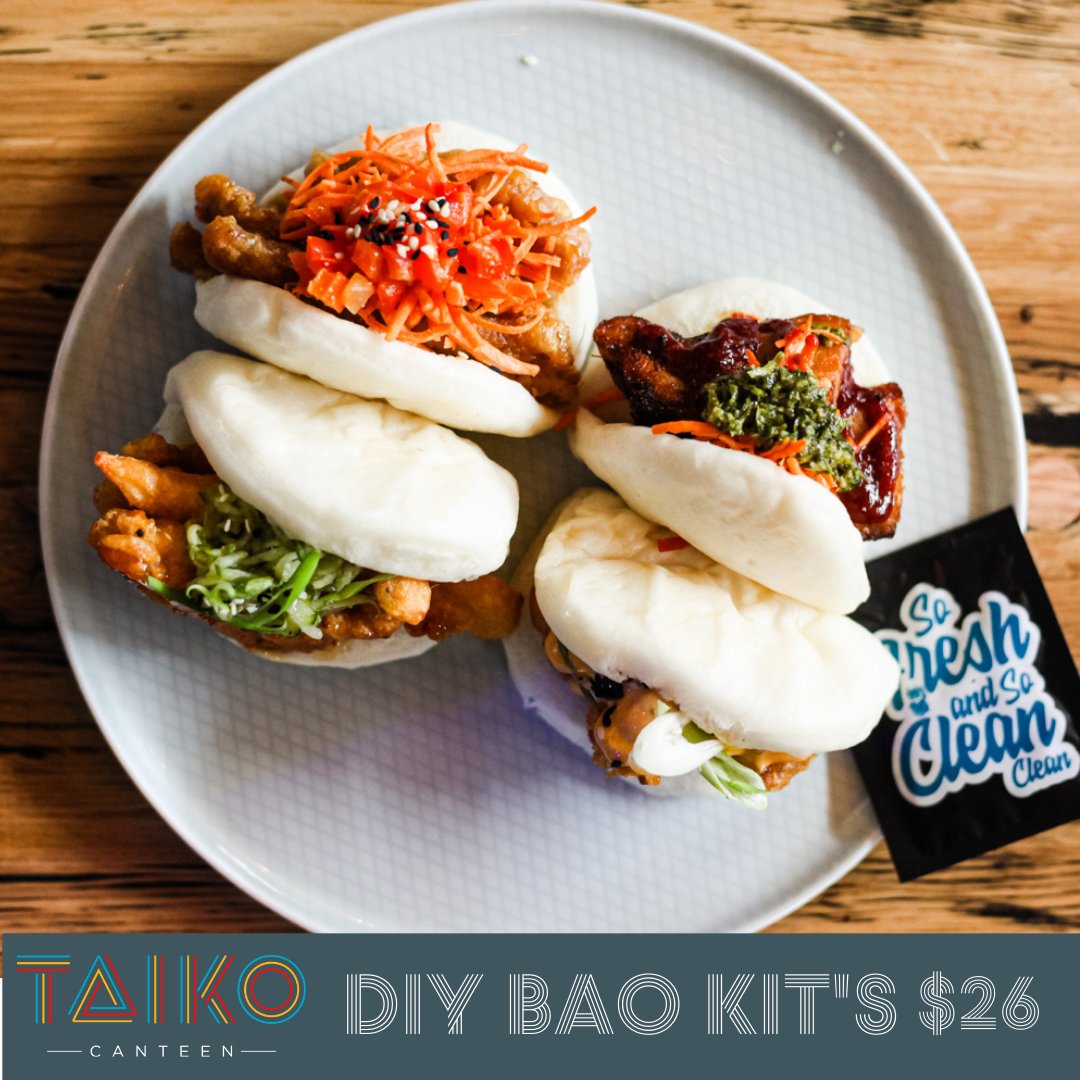 🔥Taiko DIY Bao Kit's now available!🥁
Each kit comes with all the fixings for 6 Bao's and easy to follow directions. 🙌

3 flats available. Pork Bell, Chili Chicken, and Ginger Jackfruit! Let's get cookin'! 🌮
💻Order via Order@taikotaco.com 
(Min 24 notice please) #ShopLocalYYC