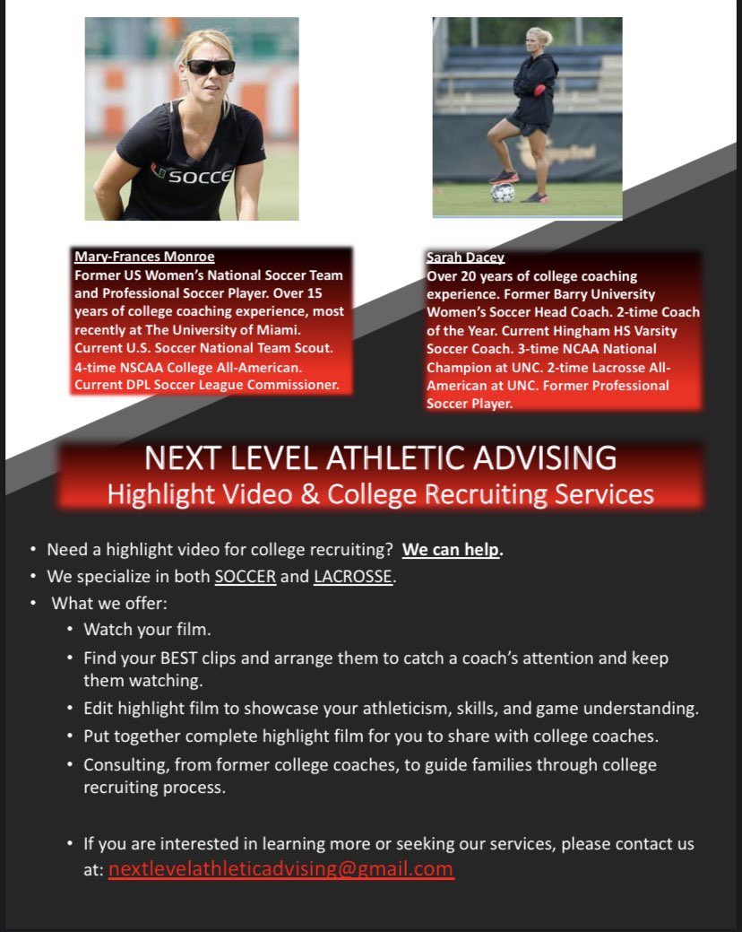 NextLevelA_A's tweet photo. Sarah Dacey and Mary-Frances Monroe are both former college coaches and college athletes. They have an in depth understanding of what college coaches are looking for when recruiting. Next Level is their vision to help aspiring athletes reach their dream of playing in college. https://t.co/IYQPyektiT