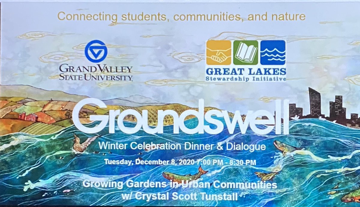 VogelWendi's tweet image. Winter celebration for @groundswellMI! Had a nice meal and now I’m going to sit back and enjoy Growing Gardens in Urban Communities  #urbangarden with Crystal Scott Tunstall @GVSU. ❤️