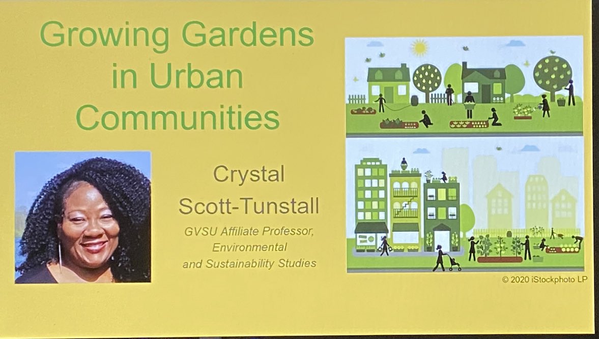 VogelWendi's tweet image. Winter celebration for @groundswellMI! Had a nice meal and now I’m going to sit back and enjoy Growing Gardens in Urban Communities  #urbangarden with Crystal Scott Tunstall @GVSU. ❤️