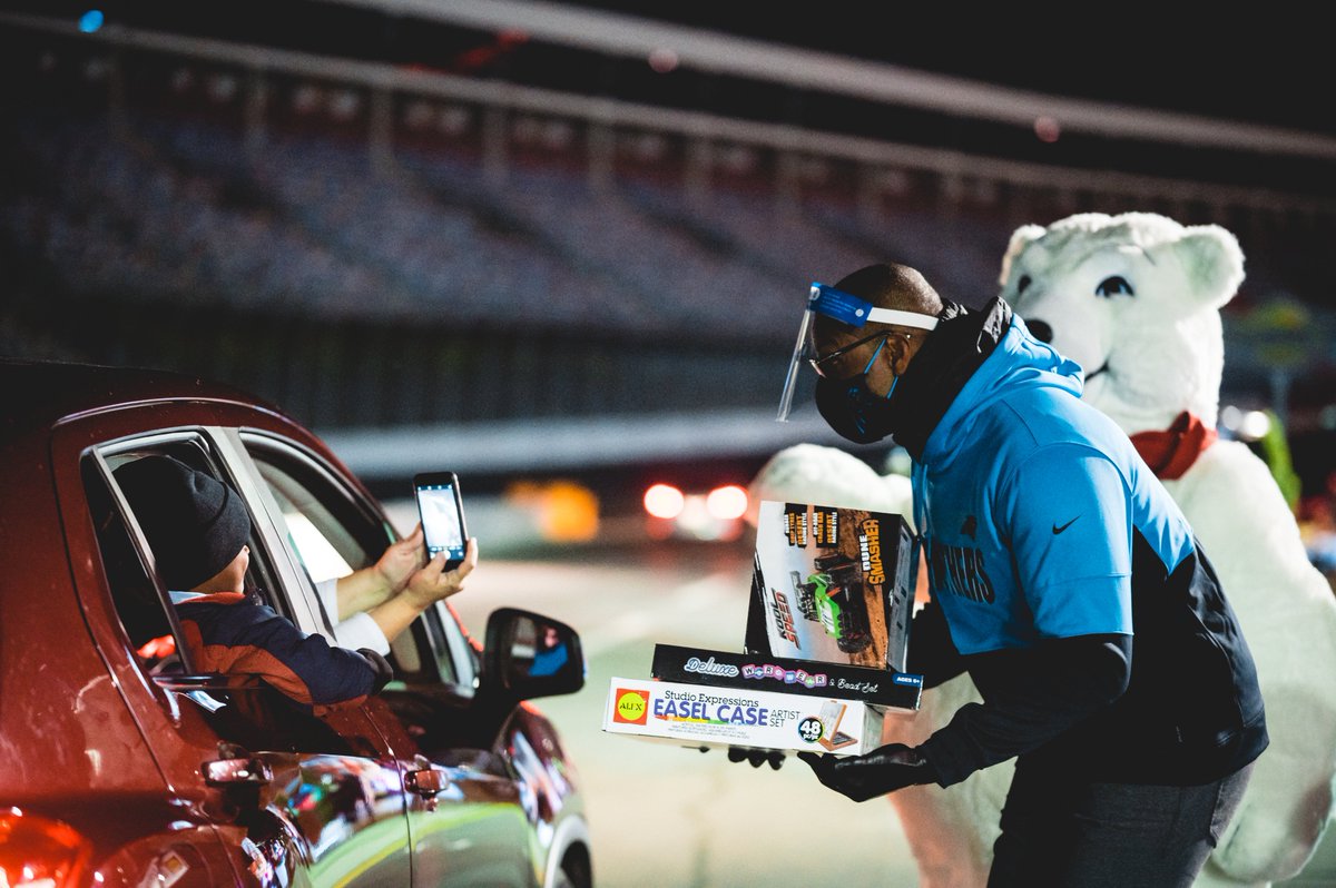 Panthers's tweet photo. How do you make the holidays special during a pandemic?

A drive-thru experience with Christmas lights and music at the @CLTMotorSpdwy!

@CokeCCBCC | Joy to the Carolinas https://t.co/6xY2gCYm6p