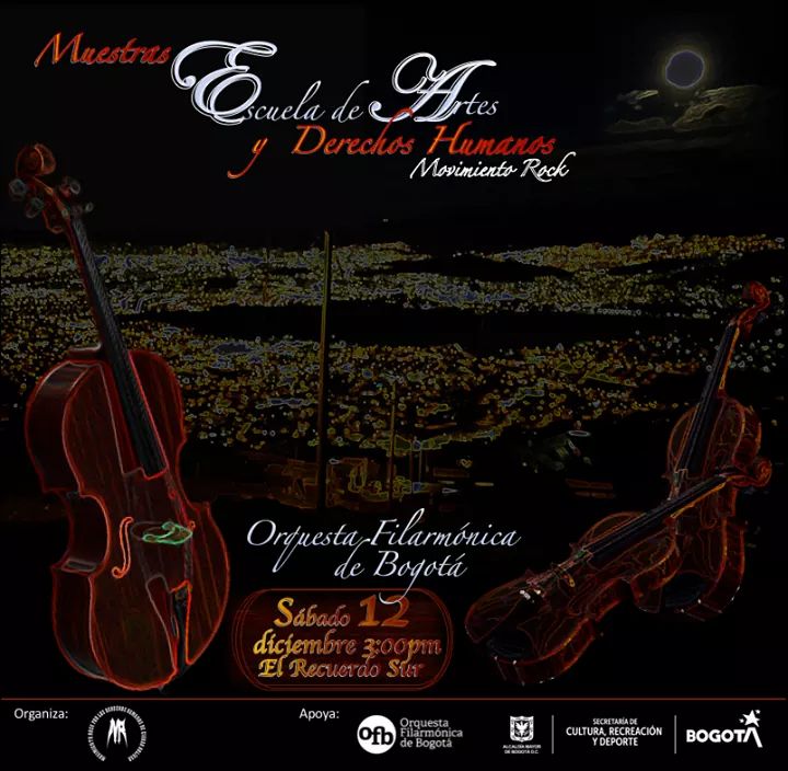 Las niñas y niños del barrio el Recuerdo Sur,mostrarán a la localidad de Ciudad Bolívar sus aprendizajes y obras de arte.Tendremos:galería fotográfica y artística,títeres,audiovisuales, presentación de muestra musical,y dos grupos de música de cámara de la OFB <a href="/filarmonibogota/">Orquesta Filarmónica de Bogotá</a>