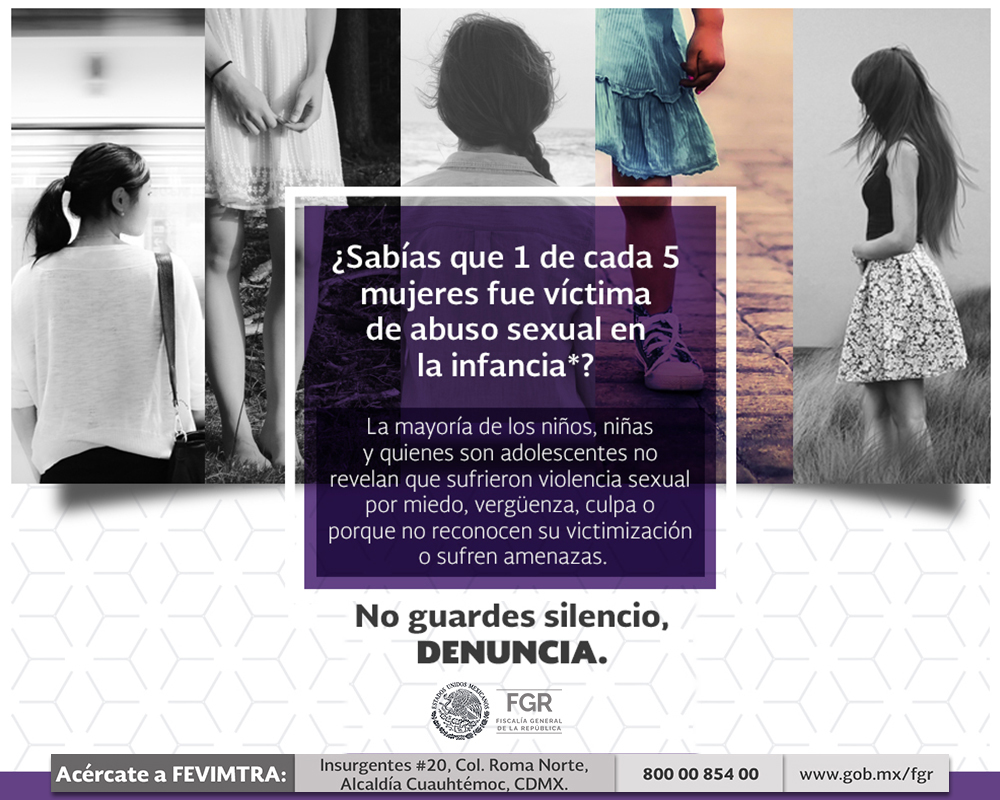 Los niños, niñas y adolescentes que son víctimas de abuso sexual con frecuencia callan por miedo, culpa o vergüenza. Se sienten humillados y estigmatizados. Si sabes de un caso de violencia, brinda tu ayuda para que se presente la #Denuncia ante las autoridades: #FEVIMTRA