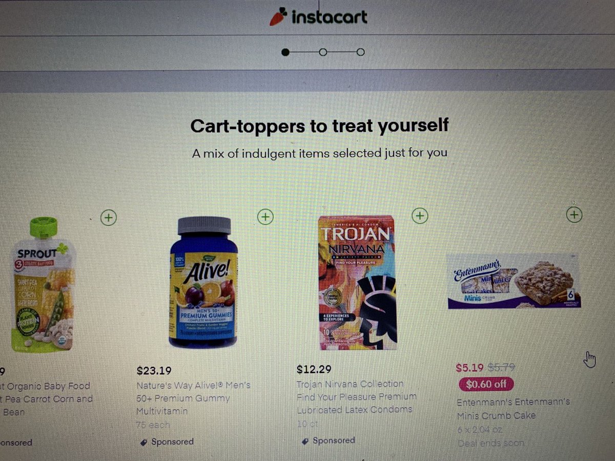 I’m wondering if Instacart knows something I don’t about my 80 year old in-laws 👀 #gotprotection?