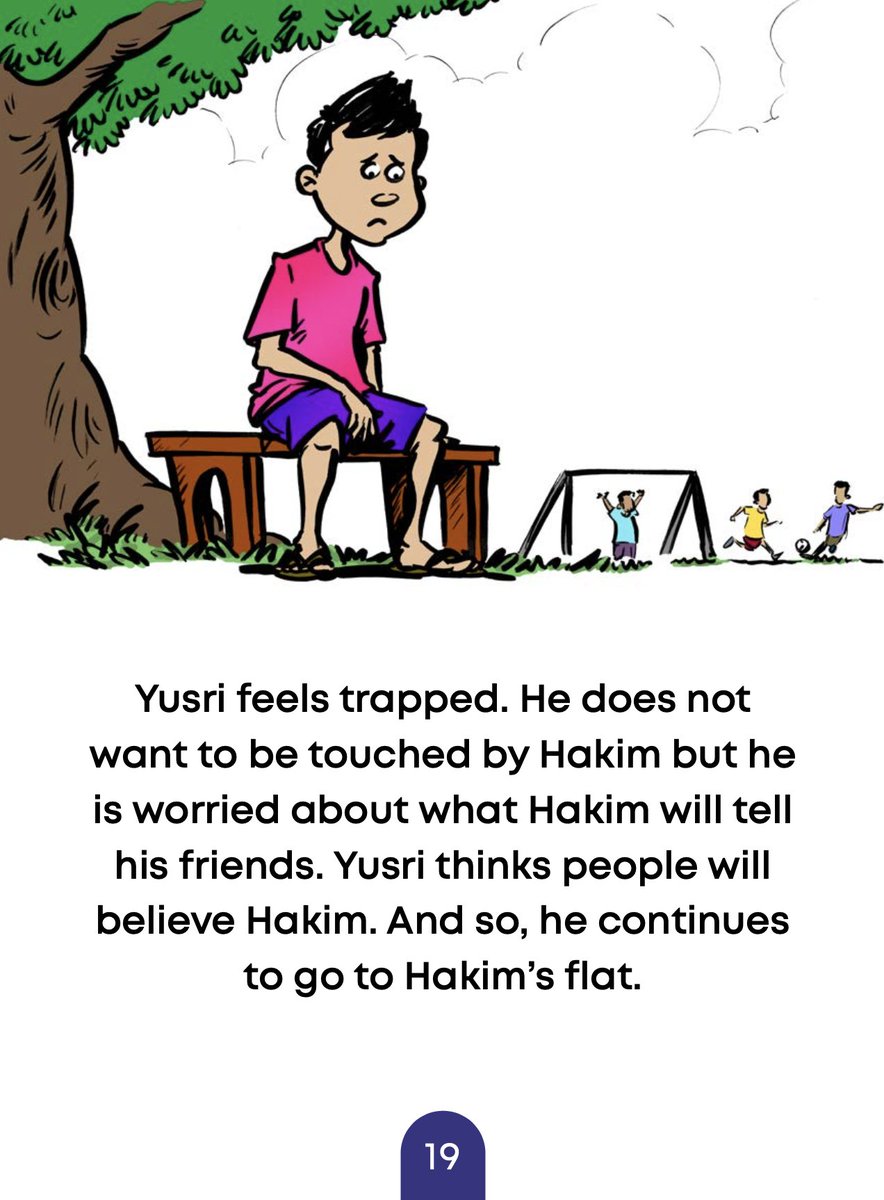 Child sexual abuse (CSA) can happen to anyone. Boys who are abused are just as badly affected. Abusers are often known and trusted by victims. Do read and share 'Yusri and His Secret' to learn about CSA and the steps you can take to seek help. #YusriAndHisSecret  #StopCSA