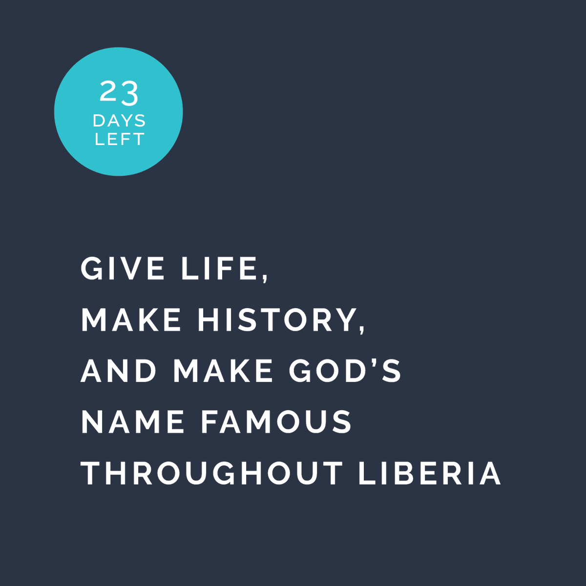 TheLastWell's tweet photo. It all comes down to this moment!! Join us as we sprint to the finish line and reach the last 140,000 Liberians who still need our help. Let’s finish what we started 12 years ago.

GIVE LIFE,
MAKE HISTORY,
AND MAKE GOD’S NAME FAMOUS THROUGHOUT LIBERIA https://t.co/o6HAy4OCzT