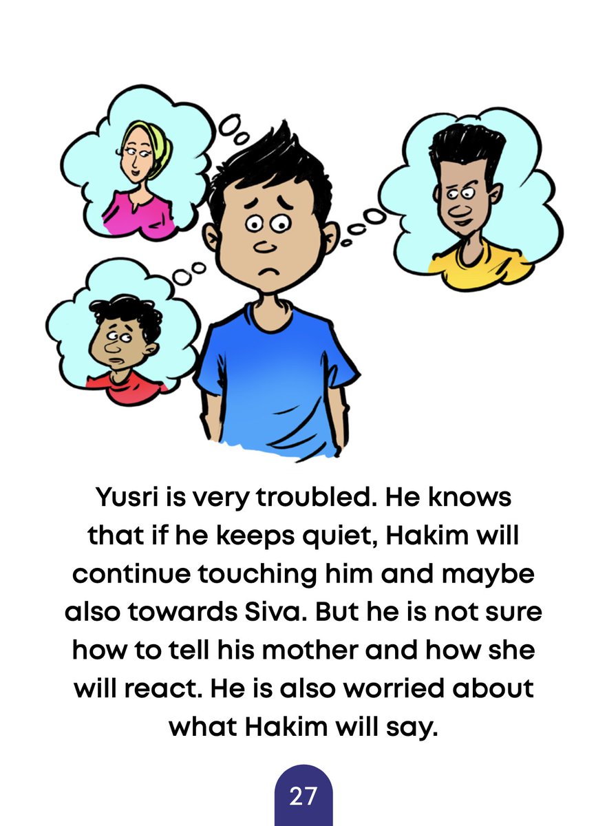 Child sexual abuse (CSA) can happen to anyone. Boys who are abused are just as badly affected. Abusers are often known and trusted by victims. Do read and share 'Yusri and His Secret' to learn about CSA and the steps you can take to seek help. #YusriAndHisSecret  #StopCSA