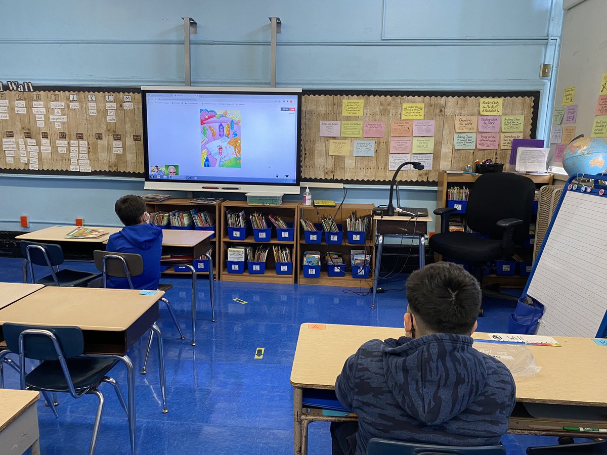 MsProcario's tweet photo. We are so grateful to author, @shanederolf, Mike from #Storyvoice and Ms. Cioffi for the outstanding #virtualauthorvisit and #livereading of  #TheCrayonBoxThatTalked @RisingStars36 today! #AuthorsInSchools #BooksAreMagic #Storytelling #LibrariesChangeLives #VirtualLibraryEvents https://t.co/RiPN8hHT4u