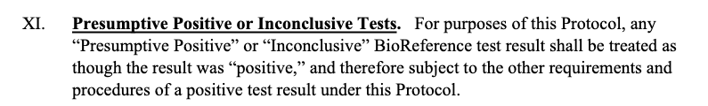 A remaining question: Why was Dez Bryant allowed to warm up if his previous tests were "inconclusive?" Per the NFL/NFLPA protocol, an "inconclusive" test is supposed to be treated the same as a "positive" test until it is resolved one way or the other.