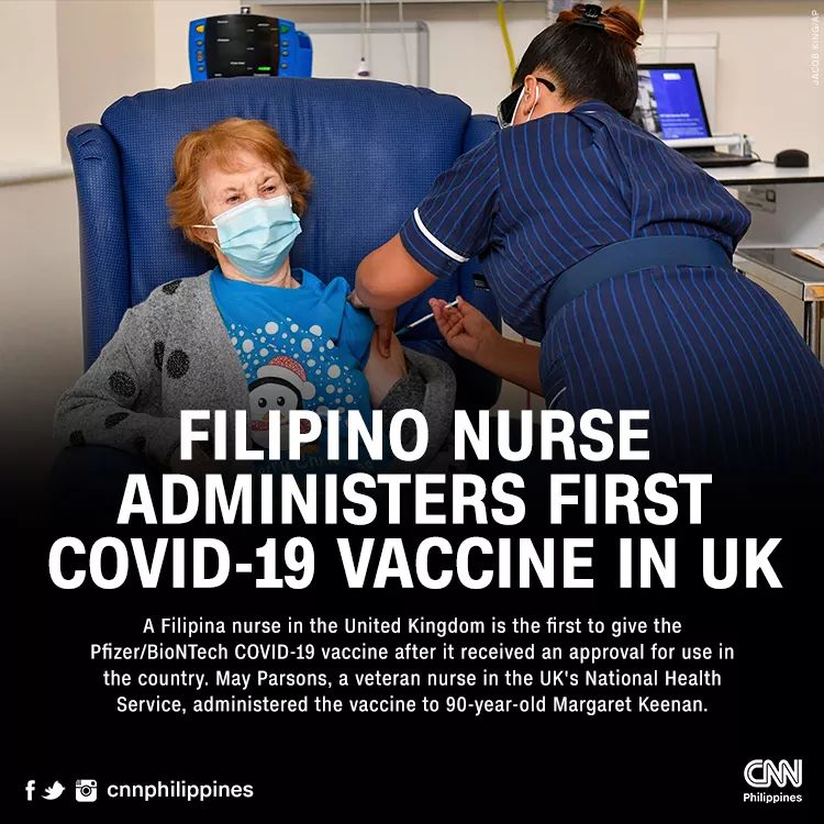 BrujaDelDemonio's tweet image. First person to give the COVID-19 vaccine in the UK is a Filipina. Meanwhile, her country of origin&apos;s highest-ranking official is only just realizing the importance of mass testing.
#MassTestingPH