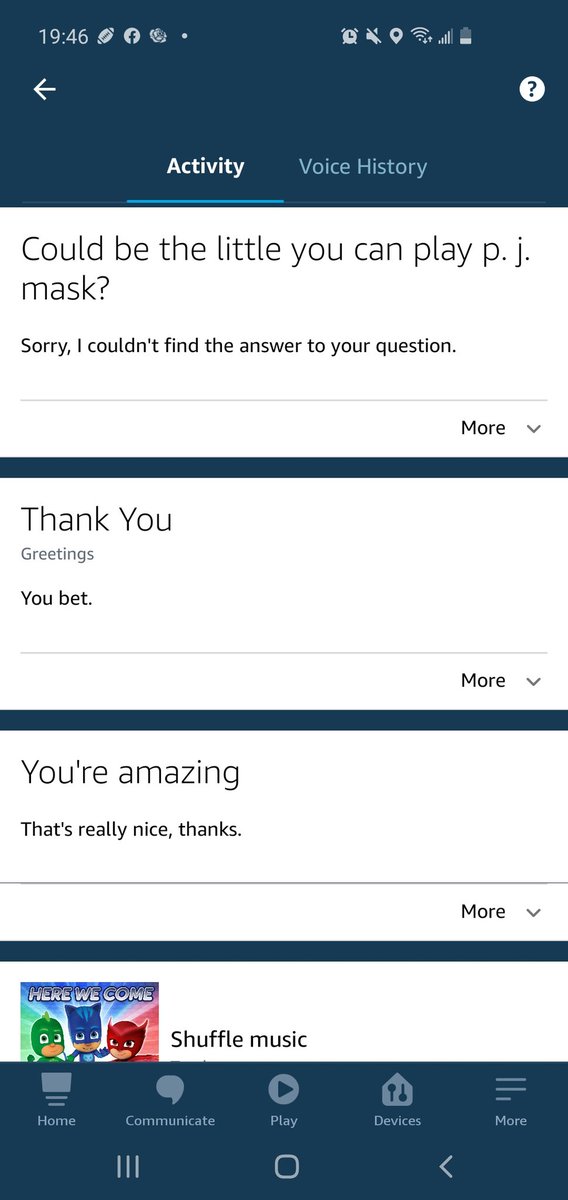 Carovalera's tweet photo. My 3 year old telling @alexa99 @amazon "you're amazing" and "thank you".... makes my night❤ She loves to talk to #Alexa everyday lol #toddlers #amazon #goodmanners #sweetkid #thefutureishere #Iwishalexacouldhavechangedherdiapers 🤣🤣🤣 #PJMasks https://t.co/OXmMHUtFuw