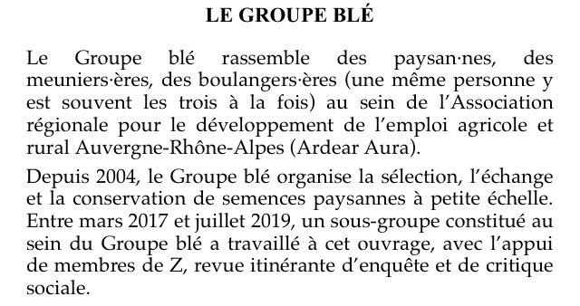 Source : Groupe blé, avec Mathieu Brier, Août 2020.