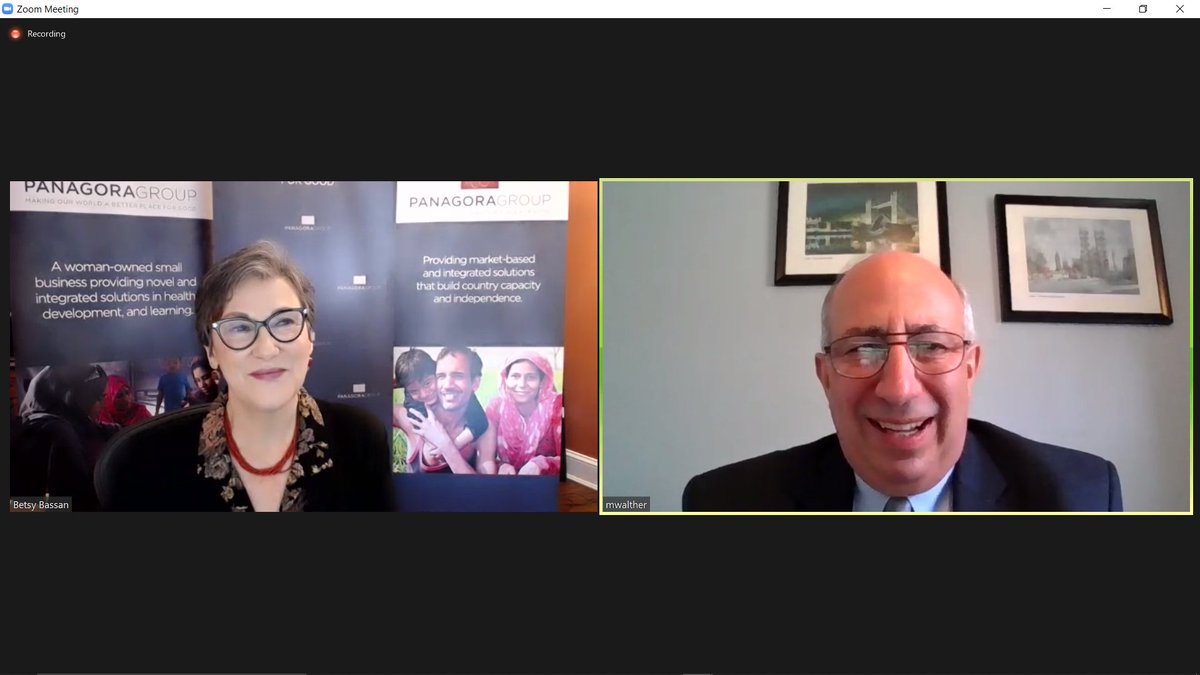 PanagoraGroup's tweet photo. Thank you @PSCSpeaks for hosting an important session today w/ @USAID's Mark Walther and our President & CEO Betsy Bassan. The discussion focused on acquisition efforts at USAID in 2020, where things stand now, and what lies ahead in the immediate future. #PSCdev20 #globaldev https://t.co/dIgYuQJIEP