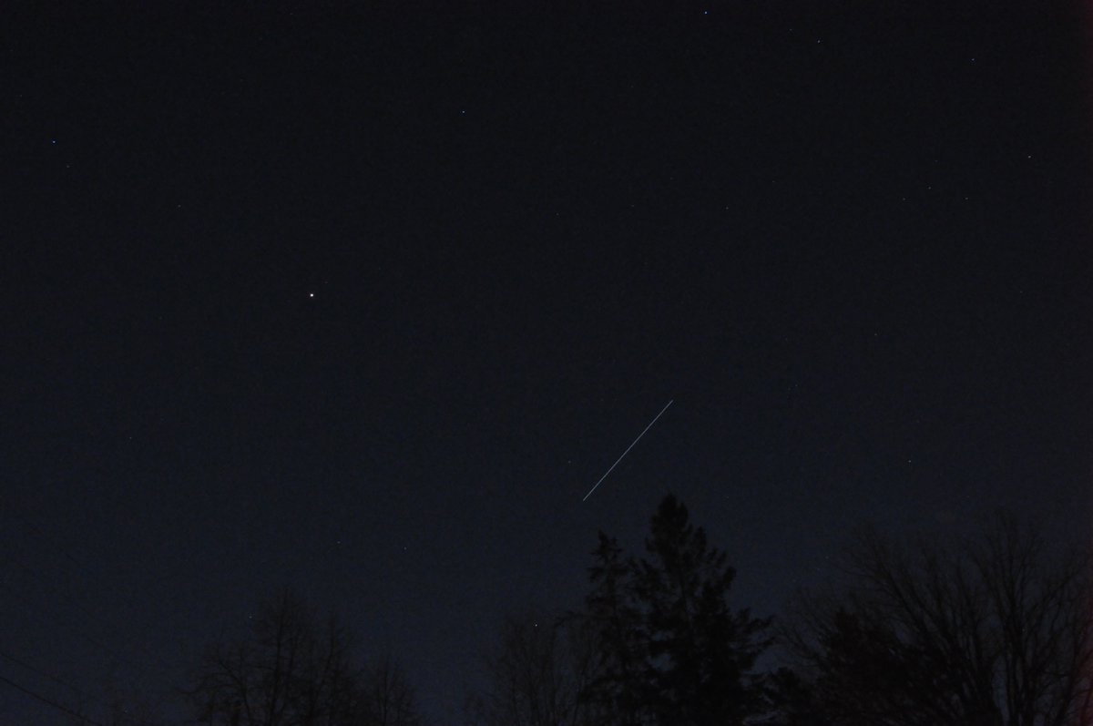Took the kids out to watch the ISS (<a href="/Space_Station/">International Space Station</a>) fly over #ottcity yesterday. Shots are 20s each. Pretty neat!