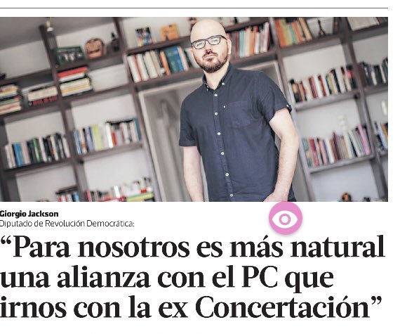 Mañana en <a href="/latercera/">La Tercera</a> se deja claro que <a href="/GiorgioJackson/">Giorgio Jackson</a> y RD dejo atrás su vocación moderada y se ha inclinado a una radicalización. ¿Se le olvida que el PC no firmó el acuerdo ni lo votó a favor, ni respeta sus quórums? Sorprendente evolución (o mejor dicho, involución).