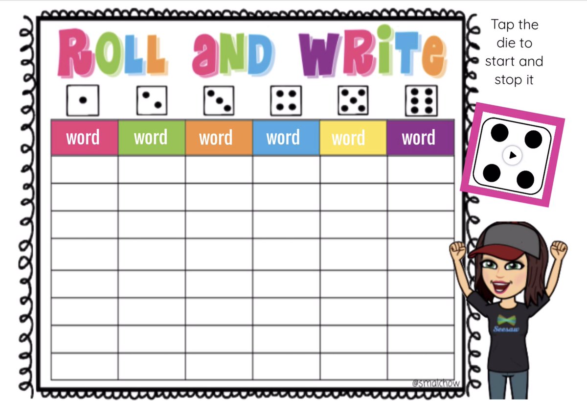 Wahoo! You can now find this editable #WordWork activity in the @Seesaw Activity library for FREE 🙂🙌🏼 Includes rolling dice 🎲 that works right in Seesaw, no external links! 👍🏻

app.seesaw.me/pages/shared_a…

#RaiderStrong #SeesawAmbassador