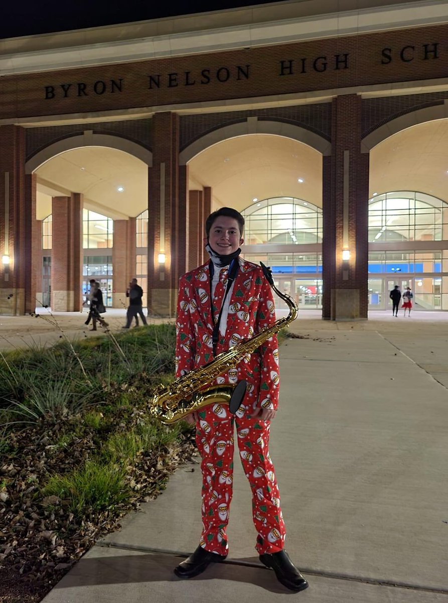 Nothing says Holiday concert as well as a Santa suit and a tenor saxophone!