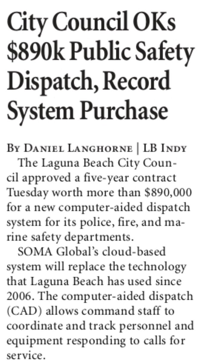 getSOMA's tweet image. Honored for the opportunity to serve the @LagunaBeachPD !
#PSAAS #CloudDispatch🚓⚡️
