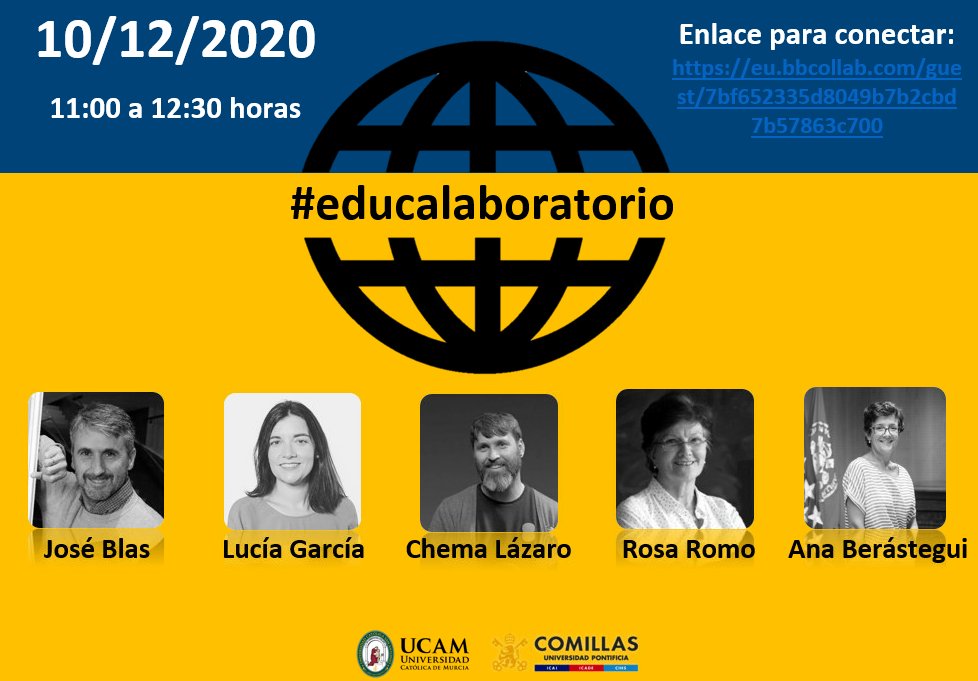 OrtiMJose's tweet photo. ¡Vuelve #educalabEDU! El próximo 10/12/2020 desde las 11:00 a las 12:30 llevaremos a cabo un laboratorio social educativo con los compañeros: 
@jblasgarcia 😃
@LuciaBrains 😃
@lepetitpan 😃
@ma_rosaromo 😃 
@BerasteguiA 😃
A través del siguiente enlace: https://t.co/ZH56wJk5E7 https://t.co/3JKEsSoiYA