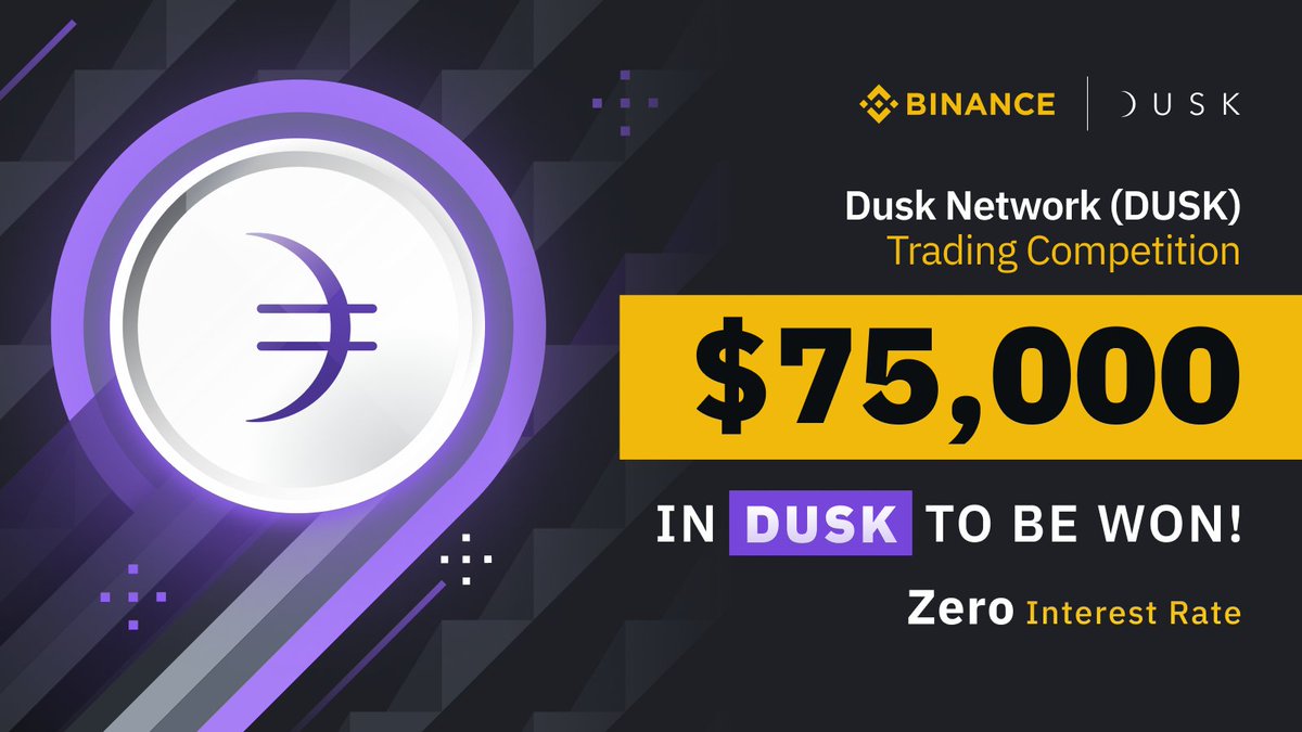binance's tweet photo. $DUSK @DuskFoundation Trading Competition - $75,000 in Rewards to be Won! 🏆

➡️ https://t.co/B8of7HDxgS https://t.co/VszIT719VQ