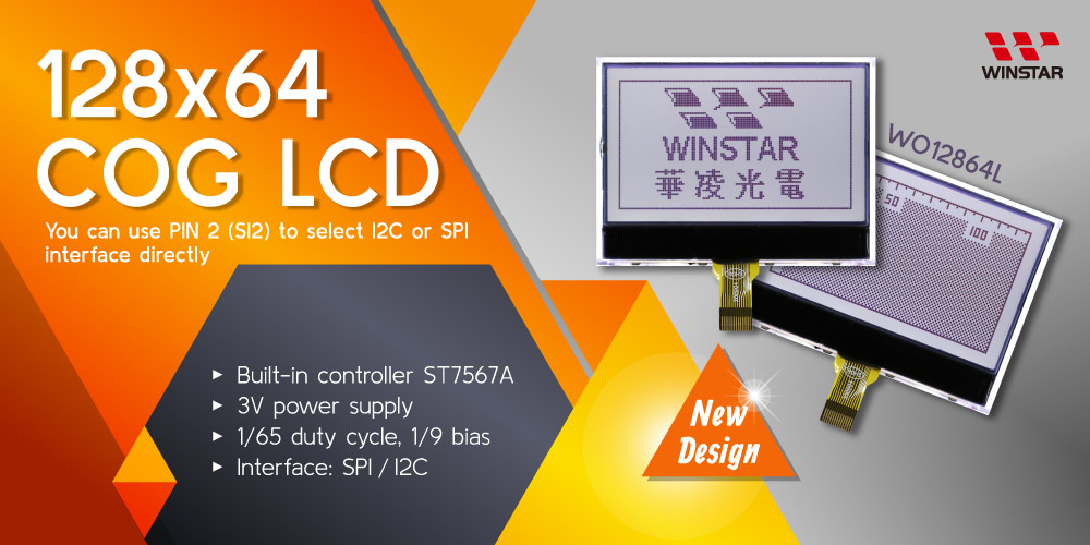 WinstarDisplay's tweet image. #displaysolution #COGLCD #technology
We release new 128x64 COG #LCD bit.ly/2VVHXyA Bulit with ST7567A controller IC, supports SPI/I2C interface, etc.