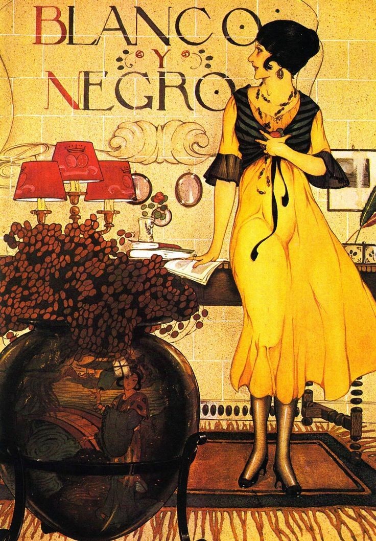 Blanco y Negro ブランコ・イ・ネグロ  1891年にスペイン マドリードで発行されたアート、文学雑誌。
雑誌のタイトルは白と黒の意味で笑いと涙、悲しみと幸せなどの人生のコントラストを表しています。 