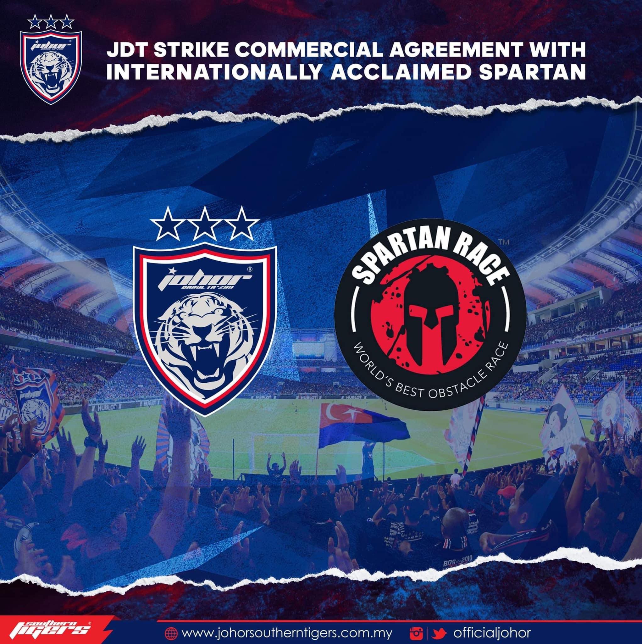 JOHORSouthernTigers on X JDT STRIKE COMMERCIAL AGREEMENT WITH INTERNATIONALLY ACCLAIMED SPARTAN Johor Darul Ta zim FC JDT have established an agreement with international brand Spartan to bring the Sp...