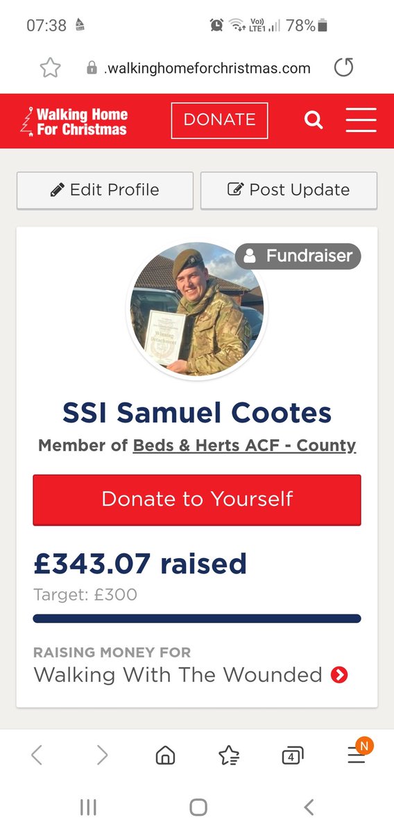 Walking Home For Christmas update 2nd target smashed 🤜🏻💥💥🤛🏻 Looking forward to 0600 start this Saturday.. 22k here we come If you would like to contribute to this great cause, head on over to my page walkinghomeforchristmas.com/users/samuel-p… @supportthewalk @2companybhacf
