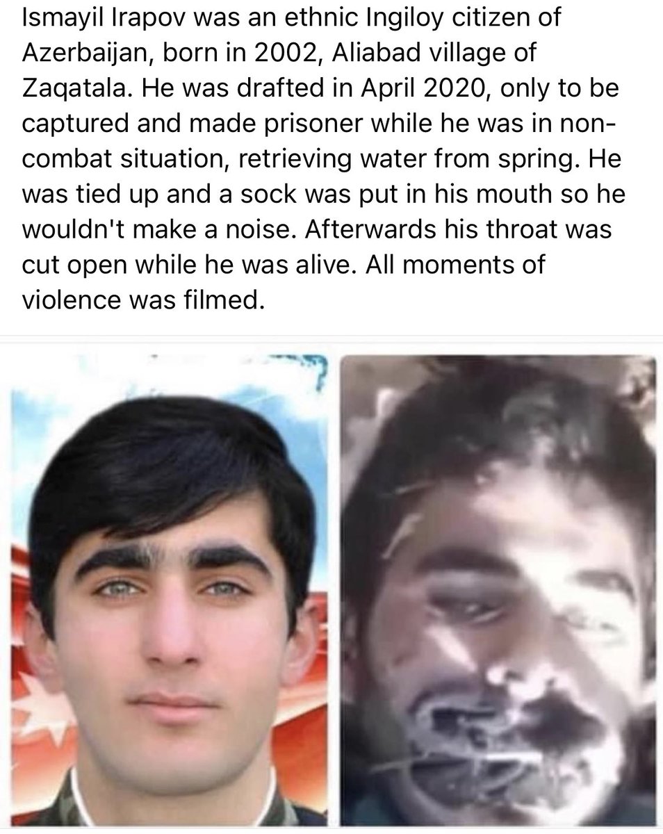 Ağzına Corab tıxanıb, ermənilər tərəfindən başı kəsilən və lentə alınan 18 yaşlı əsgər. 
Ermənilər paylaşdığını dünyaya yayanlar paylaşın bunu da.
#StopArmenianTerrorism 
#StopArmenianAggression 
#DontBelieveArmenia