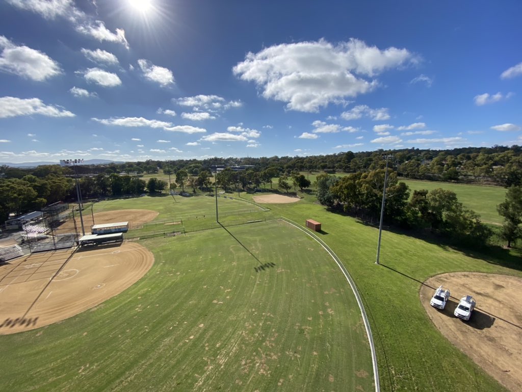 AffinityET's tweet image. Lighting up summer sport! Hawker #Softball #birdseyeview