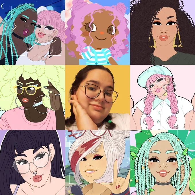 I've been getting tagged in a lot of art trains and art shares, so I thought I'd just do an #artvsartist2020 Here's to another year of cute girls 