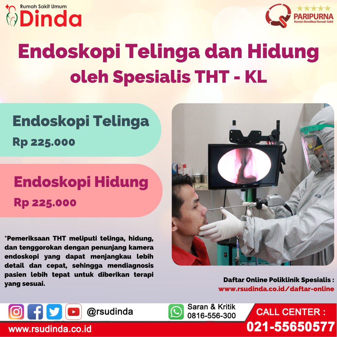Rumah Sakit Dinda On Twitter Endoskopi Telinga Dan Hidung Spesialis Tht Kl Segera Periksakan Kesehatan Telinga Hidung Dan Tenggorokan Di Rumah Sakit Dinda Kesehatan Anda Adalah Kepedulian Kami Rsdinda Ayosehat Bersamarsdinda 14thrsdinda Rumah Sakit Dinda On Twitter Endoskopi Telinga Dan Hidung Spesialis Tht Kl Segera Periksakan Kesehatan Telinga Hidung Dan Tenggorokan Di Rumah Sakit Dinda Kesehatan Anda Adalah Kepedulian Kami Rsdinda Ayosehat Bersamarsdinda 14thrsdinda