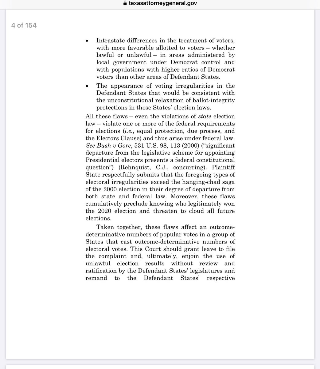  #Texas Lawsuit Filed by AG  @KenPaxtonTX (154 Pages) https://www.texasattorneygeneral.gov/sites/default/files/images/admin/2020/Press/SCOTUSFiling.pdf