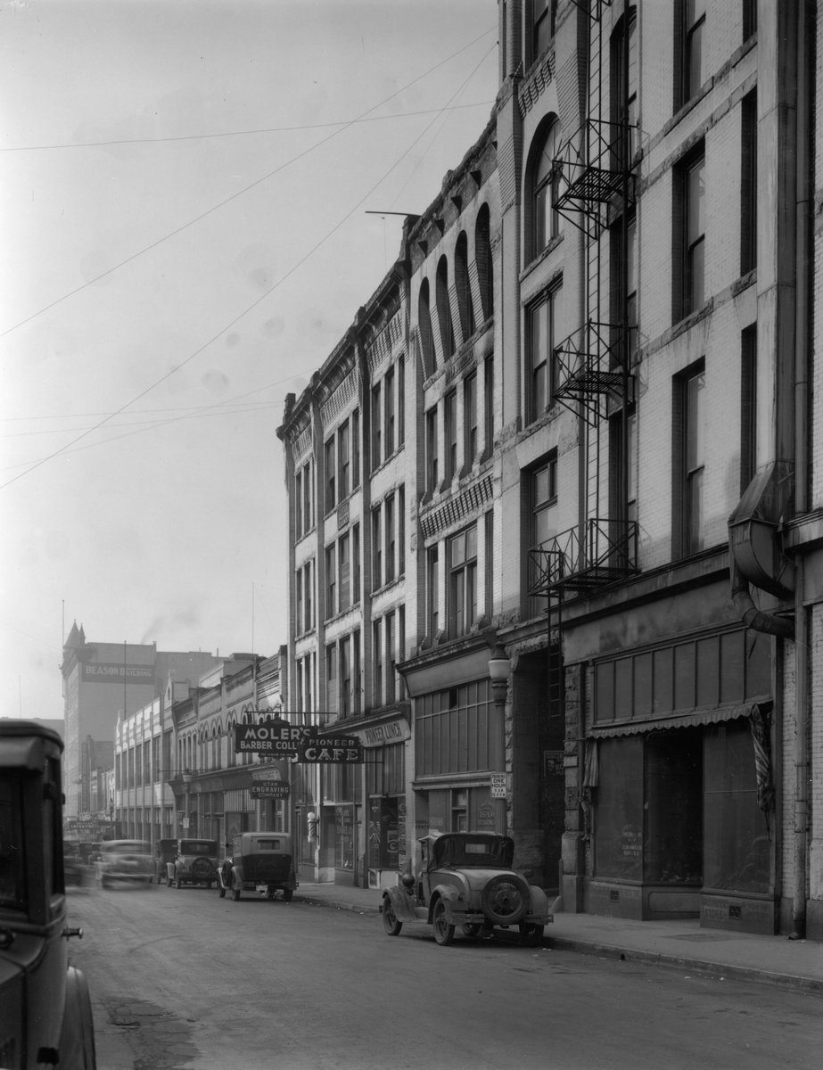 Regent Street, between 1st and 2nd South. Most of these buildings got demolished for parking garages in the '50s and '60s.