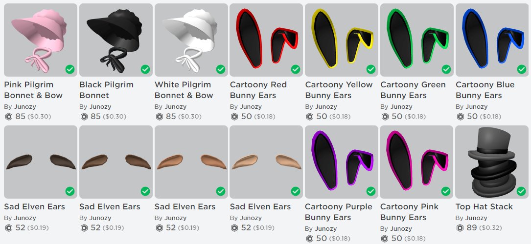 Juno On Twitter Robloxugc Mini Wave Here Are Some Items I Just Released Expect Some More Tomorrow Or Thursday If You Have Any Hat Suggestions Leave A Comment I - roblox hat stack