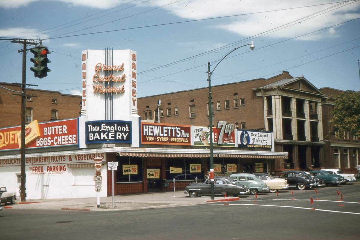 Small grocery stores, which all died when supermarkets became a thing after the 1950s. Most Salt Lakers had a grocery store so close they could walk to it. (Photos taken at 15th and 15th, 6th Avenue and E Street, 7th East and 7th South, and North Temple and Main Street.)