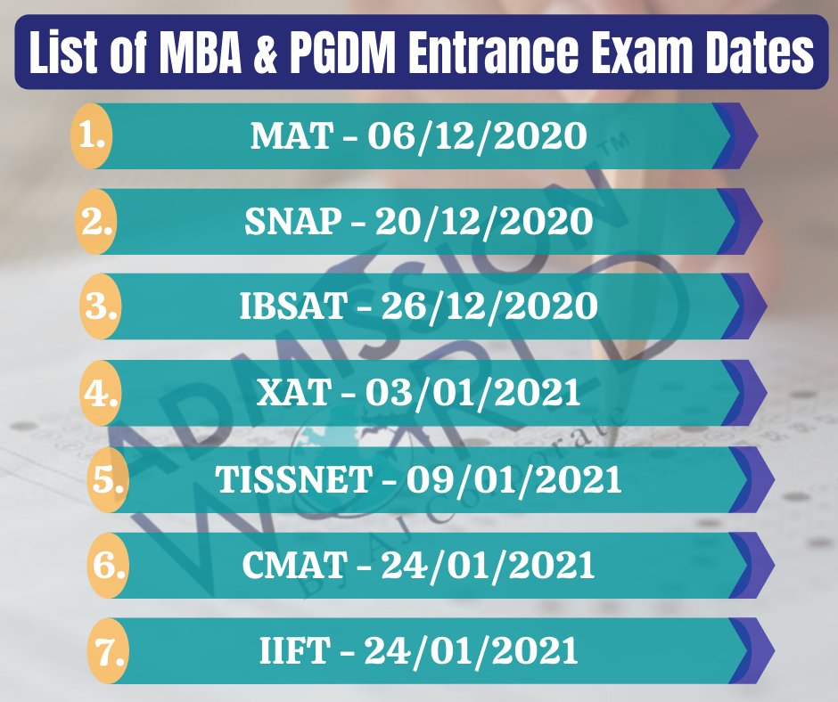 admi_world's tweet photo. Important dates for MBA and PGDM candidates https://t.co/HnRC8xWMfo