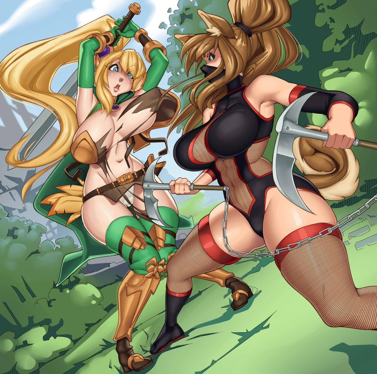 And this one here is the final one of the many Shiba comms... for now. Yumiko vs Raxa (Belongs to <a href="/RedDragonRoyale/">RedDragonRoyale</a> ) And drawn by the awesome <a href="/caschcomm/">casch</a>