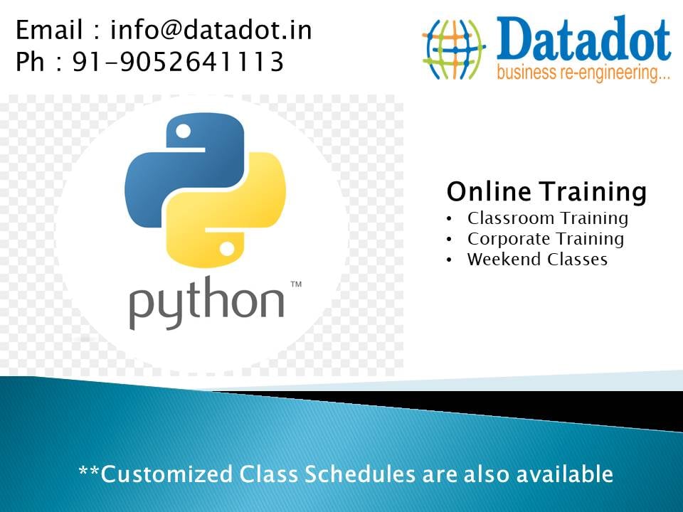 DatadotT's tweet image. Our Blog : datadottraining.blogspot.com…/python-online-course…
Attend free demo : goo.gl/forms/m9gSZXmZ…
#python #online #training #course #education #software #learning #career #knowledge #classes #students #datadot
For More info : datadot.in
Call us : 9052641113