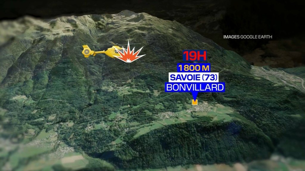 BFMTV's tweet photo. Ce que l'on sait du crash d'hélicoptère survenu ce mardi soir en Savoie https://t.co/yaxZq4m8mk https://t.co/QOpdxRZKY1